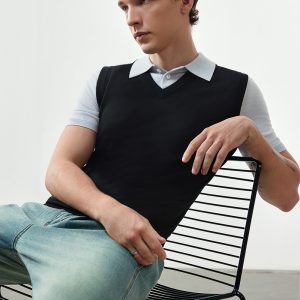 black sweater vest