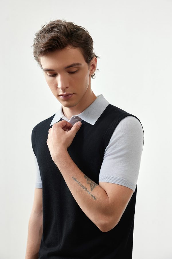 men's black sweater vest