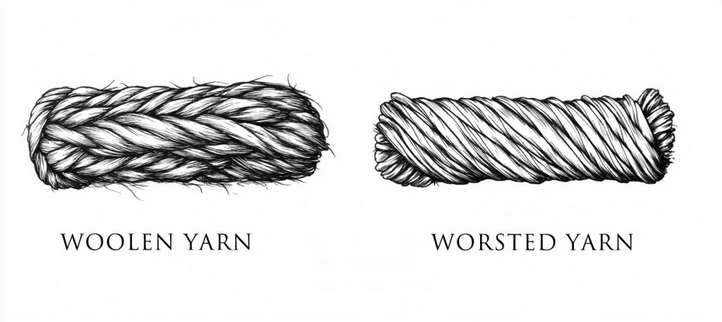 woolen vs. worsted wool