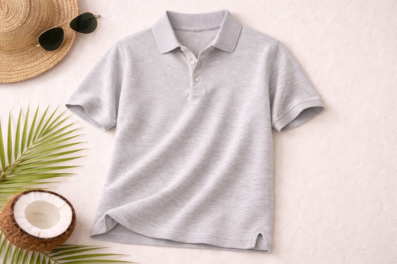 A lightweight merino wool polo shirt designed for summer