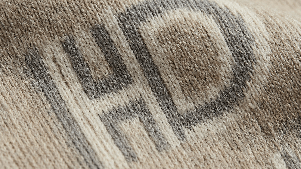 Close up of jacquard knitting structure