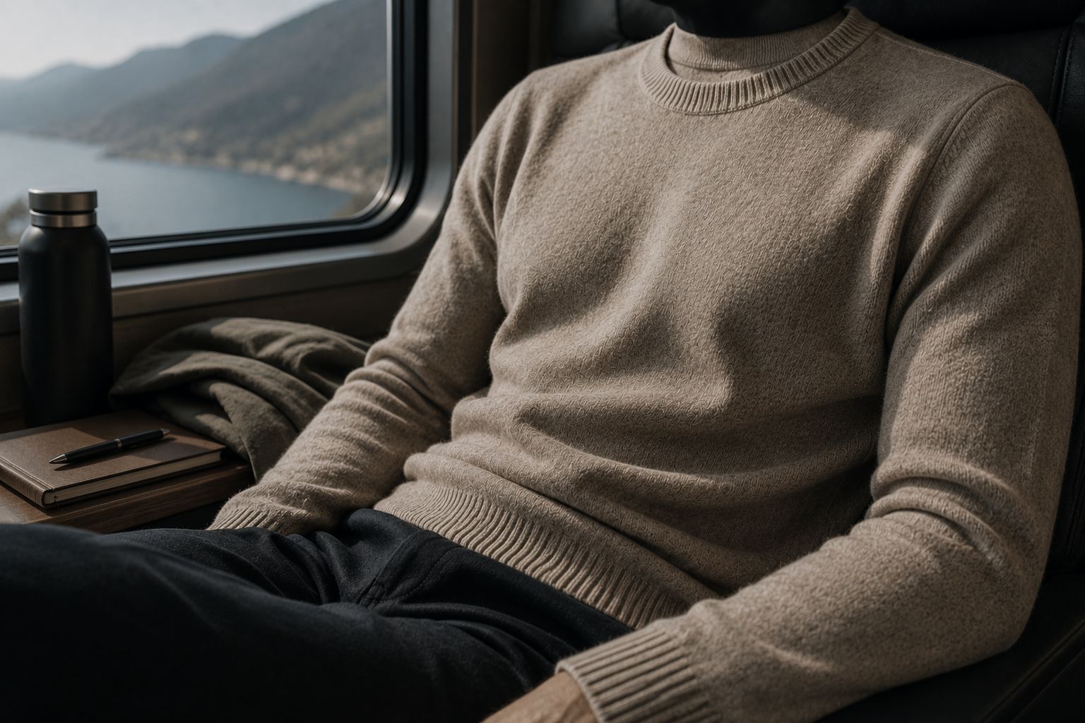 Comfortable merino wool sweater for travel and changing temperatures