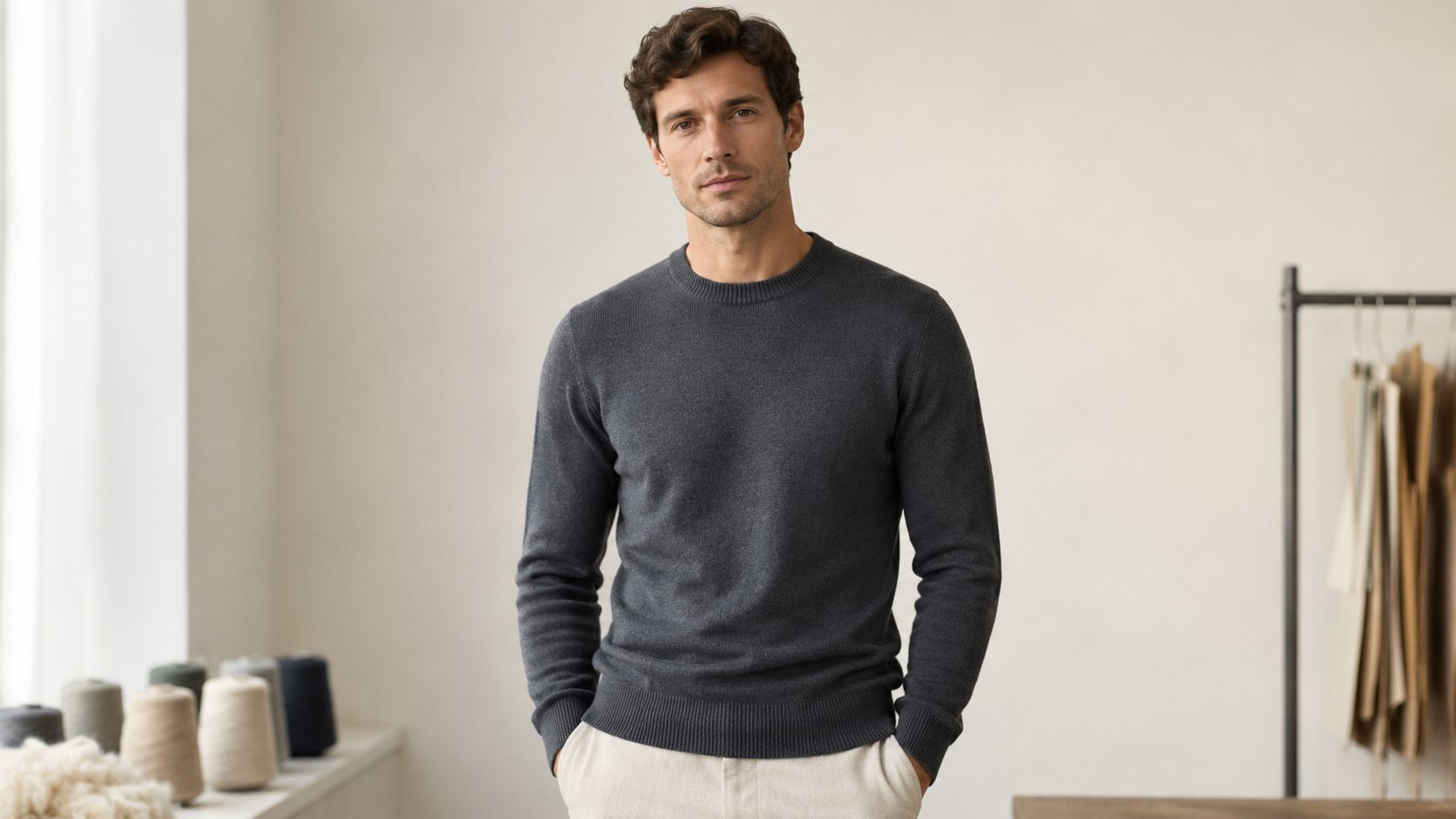 Fully-fashioned merino sweater shape retention