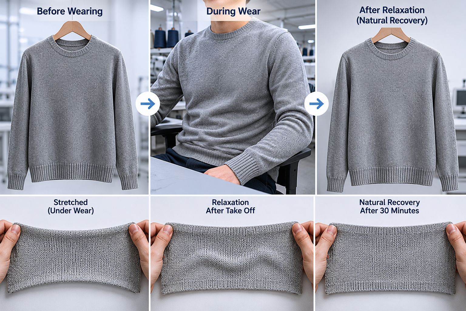 Merino wool sweater relaxation after wearing