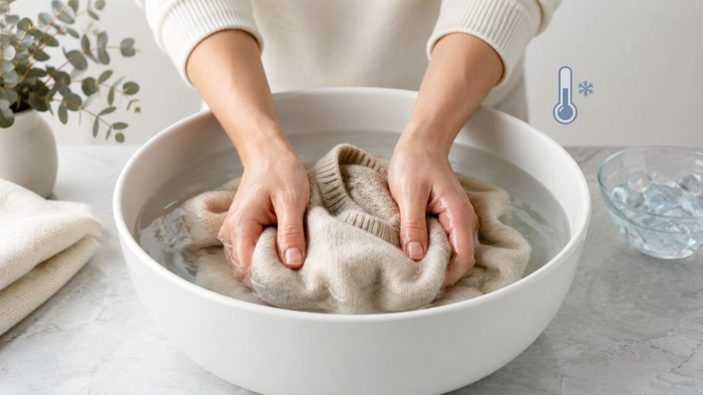 Wool sweater washing temperature