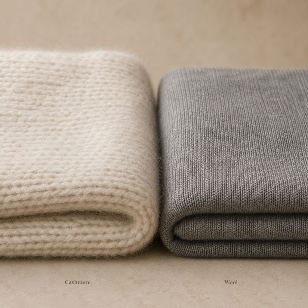 Wool and cashmere knitwear comparison